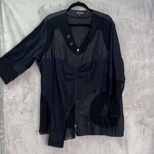 Jean Marc‎ Philippe Women Blouse/Jacket Plus Sz 6 Artsy Grunge Sheer gothic